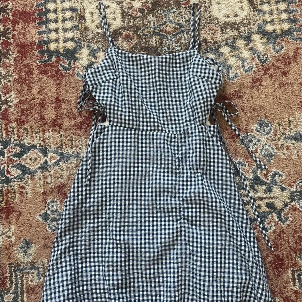 Lulu's Black and White Gingham Mini Dress